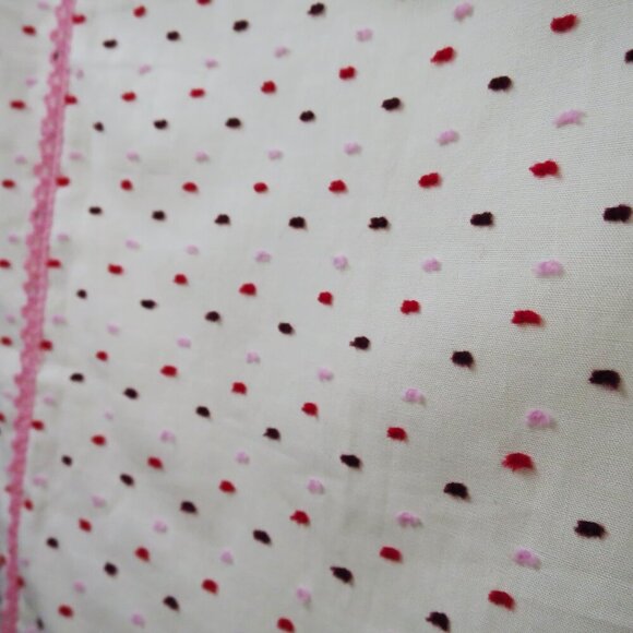 NWT Helen Wang Pink Swiss Dots Trumpet Skirt with Embroidered Seam Detail - Picture 11 of 14